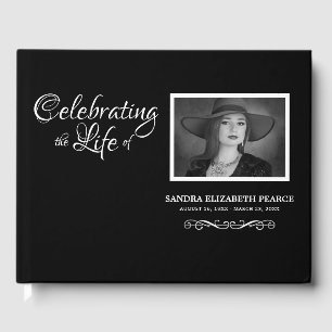 Elegant Memorial Photo Keepsake Guest Book