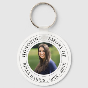 Elegant Memorial Photo Keepsake Key Ring