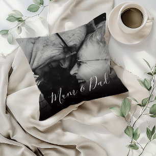 Elegant Memorial Photo Mum & Dad Cushion