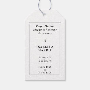 Elegant Memorial Seed Packet Design Gift Tags