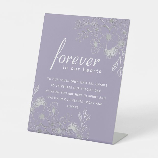 Elegant Memorial Table Pedestal Sign (Front)