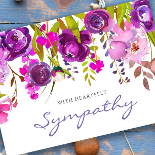 Elegant Memorial Watercolor Florals Sympathy Card