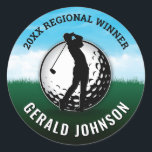 Elegant Men Golf Monogram Design Classic Round Sticker<br><div class="desc">Minimalist Custom Elegant Men Golf Monogram Design by Edward Eksi. Easy modification of TEXTS for your needs.</div>