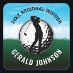 Elegant Men Golf Monogram Design Square Sticker<br><div class="desc">Minimalist Custom Elegant Men Golf Monogram Design by Edward Eksi. Easy modification of TEXTS for your needs.</div>