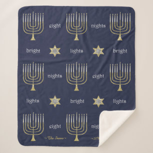 Elegant Menorahs Sherpa Hanukkah Blanket/Medium Sherpa Blanket
