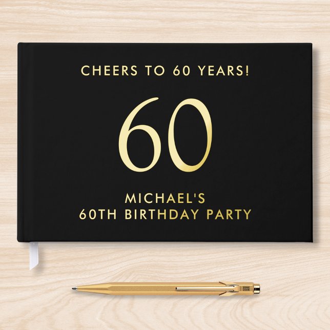 Elegant Mens 60th Birthday Party Guest Book (Creator Uploaded)