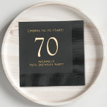 Elegant Mens 70th Birthday Party<br><div class="desc">Elevate his 70th birthday party with these elegant foil napkins. Each napkin is stamped in your choice of gold or silver foil for a sophisticated touch and features "Cheers to 70 Years" and his name in modern lettering, </div>
