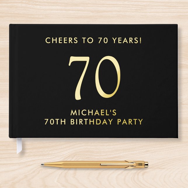 Elegant Mens 70th Birthday Party Guest Book (Creator Uploaded)