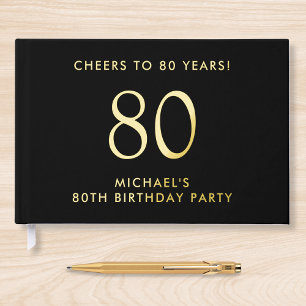 Elegant Mens 80th Birthday Party Guest Book