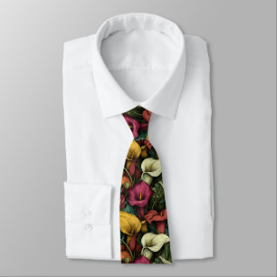 Elegant Mens Accessories Calla Lilies Flower Tie