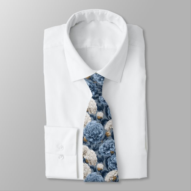 Elegant Mens Accessories Carnation Floral Tie (Tied)
