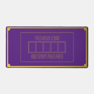 Elegant Men's Texas Hold'em Purple Gold Poker Mat