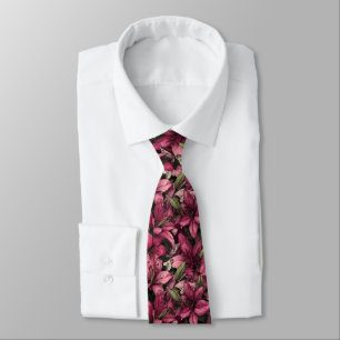 Elegant Menswear Ties Lilies Floral