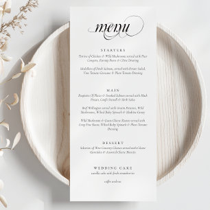 Elegant Menu Calligraphy Wedding 