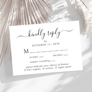 Elegant Menu Choice Wedding RSVP