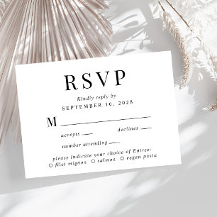 Elegant Menu Choice Wedding RSVP Card
