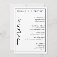Elegant Menu for Wedding