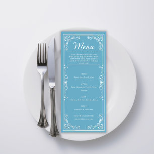 Elegant Menu - Light Blue Butterfly Quinceañera