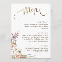 Elegant Menu/Place Card Dried Palm Leaves Green