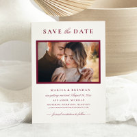 Elegant Merlot Red Photo Frame Wedding