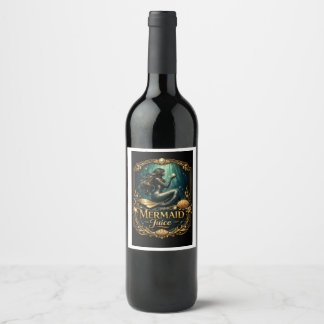 Elegant Mermaid Juice Wine Label
