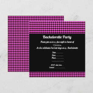ELEGANT MERMAID SCAL PINK BLACK PARTY BACHELORETTE INVITATION