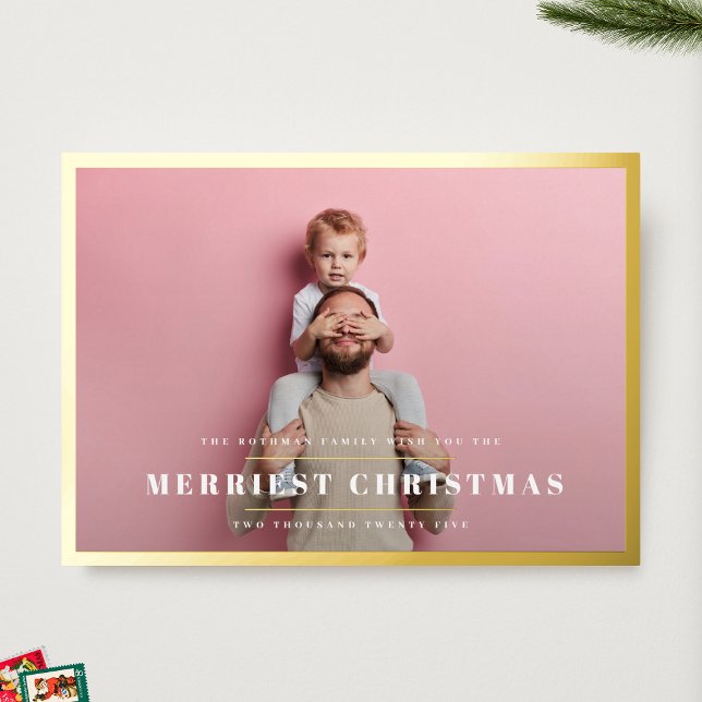 Elegant Merriest Christmas | Gold Photo Frame (Creator Uploaded)