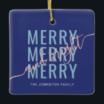 Elegant merry and bright Christmas Ceramic Ornament<br><div class="desc">Elegant merry and bright Christmas ceramic ornnament</div>