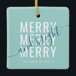 Elegant merry and bright Christmas holiday Ceramic Ornament<br><div class="desc">Elegant merry and bright Christmas holiday ceramic ornament</div>