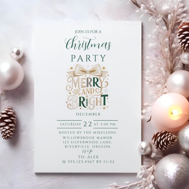 Elegant Merry and Bright Christmas Invitation (Creator Uploaded)