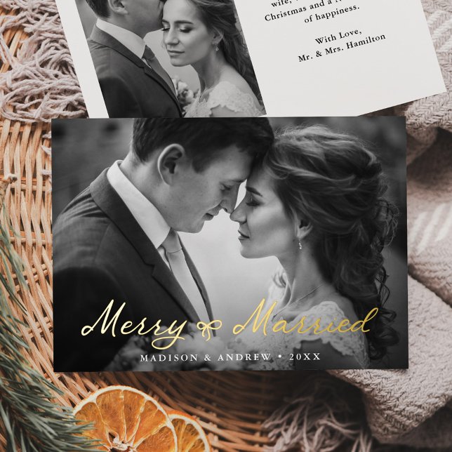 Elegant Merry and Married Bow Newlywed Photo (Creator Uploaded)