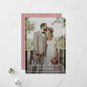 Elegant Merry and Married Holiday Photo Card