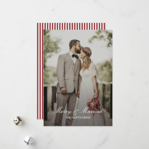 Elegant Merry and Married Holiday Photo Card