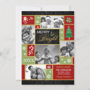 Elegant Merry & Bright Holiday Photo Cards