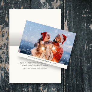 Elegant Merry & Bright Holiday Photo Thank You Card