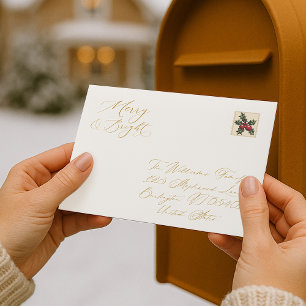 Elegant Merry & Bright Ivory Envelope