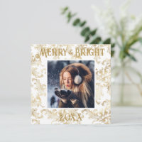 Elegant Merry & Bright Photo Gold Vintage