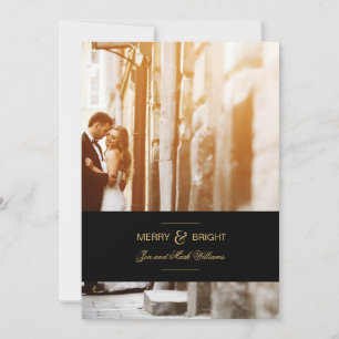 Elegant Merry & Bright Photo Holiday Card