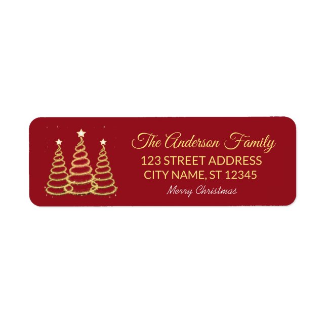 Elegant Merry & Bright Tree Lights Red and Gold   (Front)