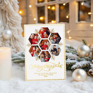 Elegant Merry Christma Family Photo Snowflake 