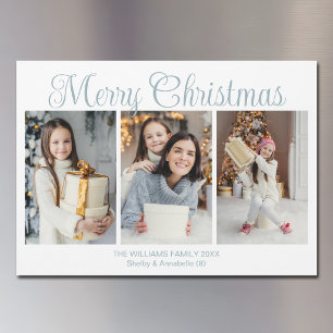 Elegant Merry Christmas 2026 Photo Magnet Card