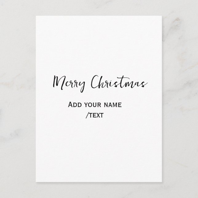 Elegant merry Christmas add text modern simple  Postcard (Front)