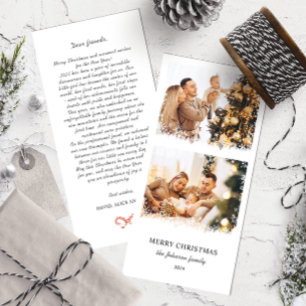 Elegant Merry Christmas Annual Family Update Photo Holiday Card