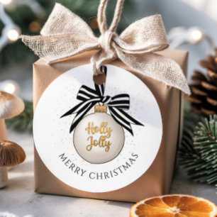 Elegant Merry Christmas Bauble  Favour Tags