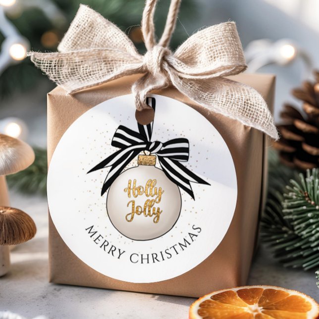 Elegant Merry Christmas Bauble  Favour Tags (Elegant Merry Christmas Bauble Favor Tags)