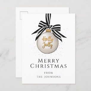 Elegant Merry Christmas Bauble Holiday Postcard