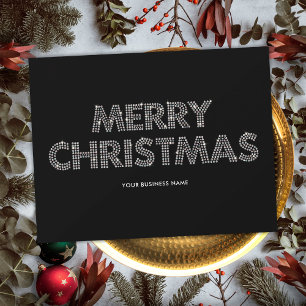 Elegant Merry Christmas Business Black & White Holiday Card