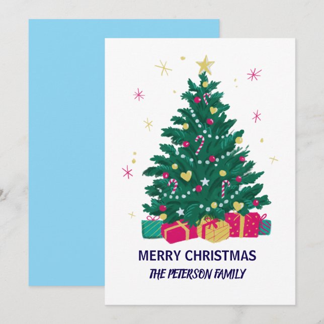 Elegant Merry Christmas Card (Front/Back)