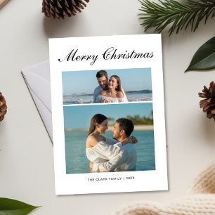 Elegant Merry Christmas Couple Holiday Card