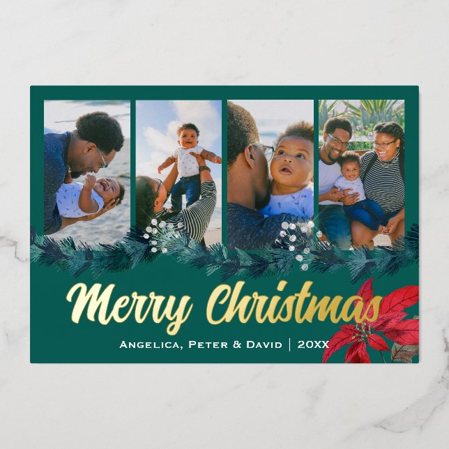 Elegant Merry Christmas Custom Photo  (Front)